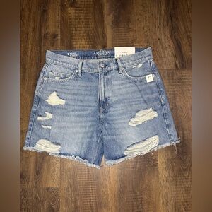 Arizona Jean Company Light Blue Distressed Denim Mid-Rise Shorts